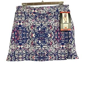 NWOT Tranquility by Colorado Clothing Blue and Pink Patterned Short Skirt